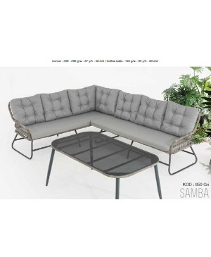Capri Samba Köşe Koltuk+Sehpa 850 Gri  (200cmX260cm)