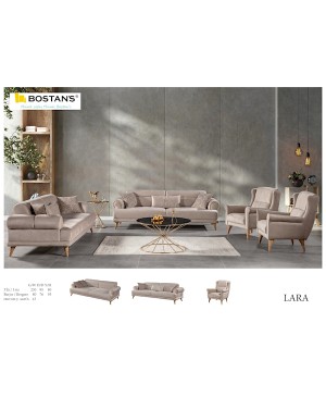 Bostans Lara Koltuk Tk. (3+3+1+1 : Santa 040 / Kırlent Peru:116) (2023 Katalog)