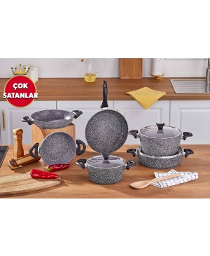 Taç Master Cook 7 Prç Tencere Seti Gri-3454