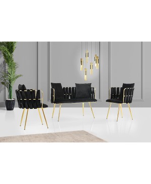 Nc Çınar Çay Seti Cc-2220 (2+1+1 Kmş: Siyah / Gold )
