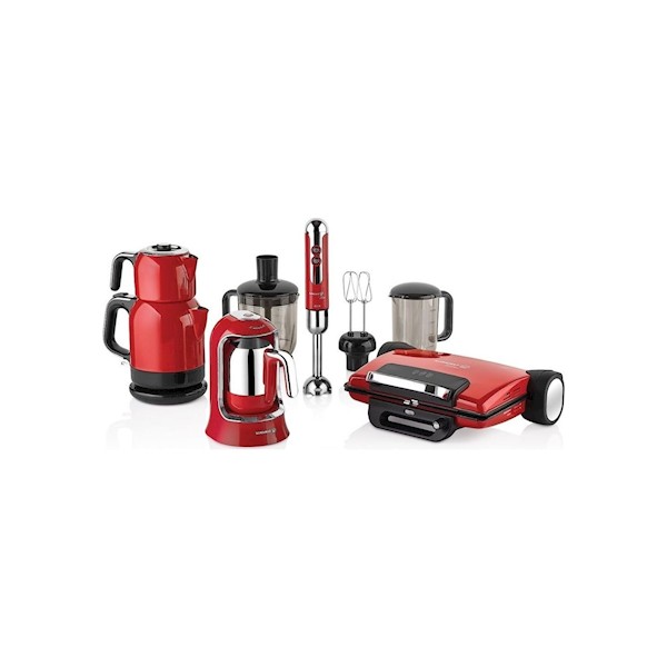 Korkmaz A1815 Rosa Elektro Set 14 Parça Kırmızı Korkmaz A1815 Rosa Elektro Set 14 Parça Kırmızı