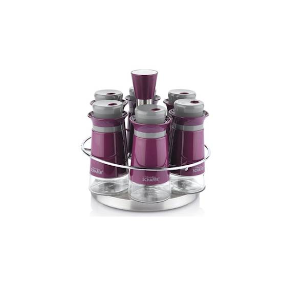 Schafer Kitchen House Dönen Baharat Seti Mürdüm 7 Parça Schafer Kitchen House Dönen Baharat Seti Mürdüm 7 Parça