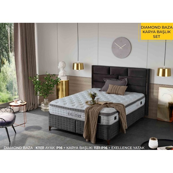 Türkmen Exellence Yatak & Karya Başlıklı Set 150x200 Türkmen Exellence Yatak & Karya Başlıklı Set 150x200