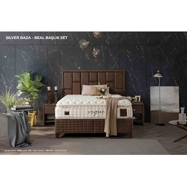 Türkmen Vogue Yatak & Beal Başlıklı Set 150x200 Türkmen Vogue Yatak & Beal Başlıklı Set 150x200