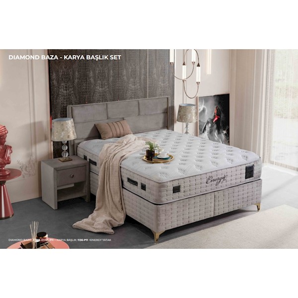 Türkmen Energy Yatak & Karya Başlıklı Set 150x200 (1136) Türkmen Energy Yatak & Karya Başlıklı Set 150x200 (1136)