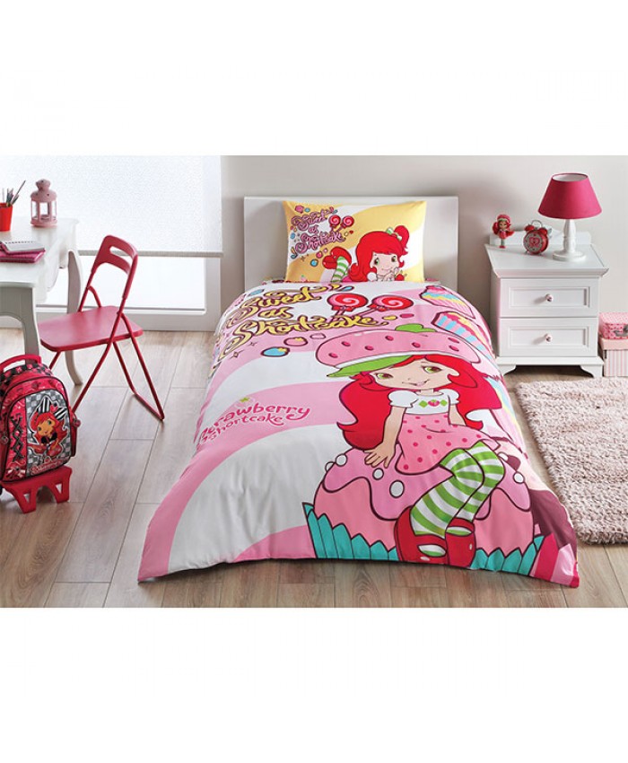 Taç 1000010889 Lisanslı Nevresim Takımı Tek Kişilik Strawberry Shortcake Cute