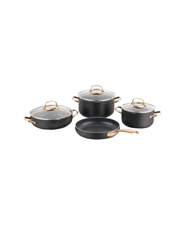 Korkmaz A1358 / A1372 Galaksi 7 Parça Tencere Seti Rosegold