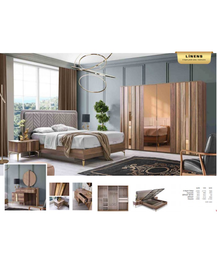 Vize Linens Asia 6 Kapaklı Yatak Odasi Takımı ( Bazalı )