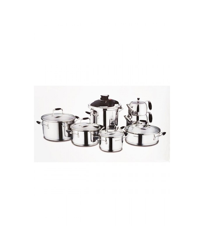 Korkmaz A1758 Flora 14 Parça Hiper Set Siyah