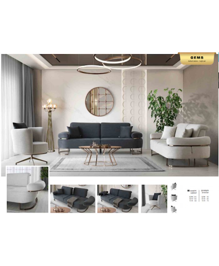 Vize Gems Koltuk Takımı ( 3+3+1+1 ) ( 3+1 / 3+1 Katalog )