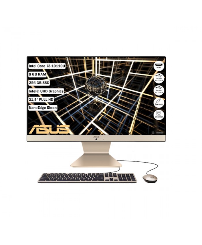 Asus V222FAK-BA 125M İ3-10110U 8 Gb Ram 256 Gb Ssd Uhd Graphics 21.5" Freedos All İn One Pc