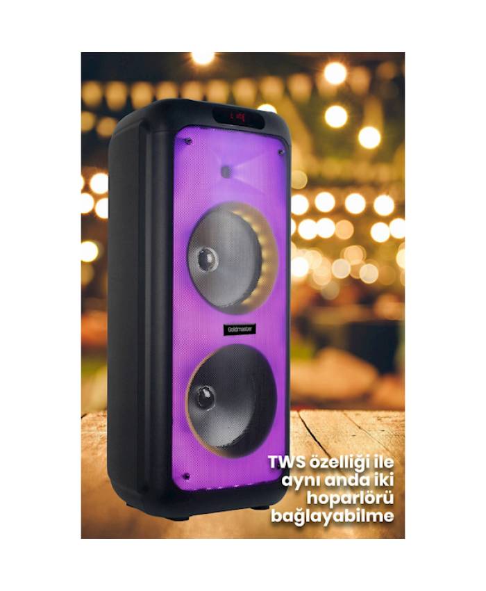 Godlmaster X100 Taşınabilir Işıklı Dj Ses Sistemi