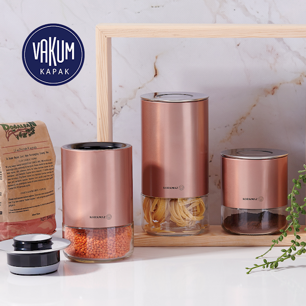 Korkmaz A5520-2 Stora Plus 3'lü Saklama Seti Rose Gold Korkmaz A5520-2 Stora Plus 3'lü Saklama Seti Rose Gold