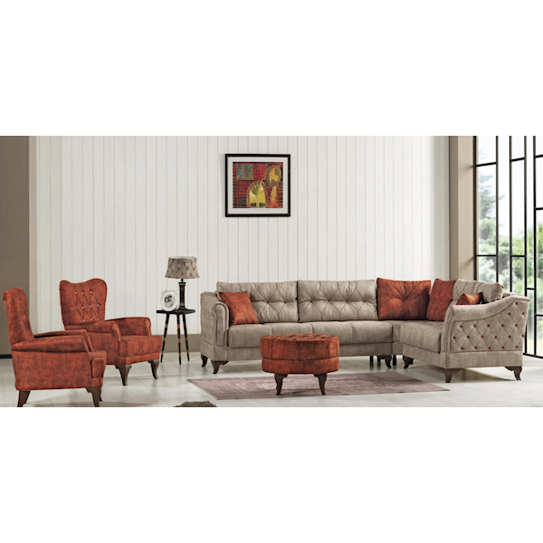 Turuncu Optima Köşe Takımı (32K) (Napoli 4898 Gri - 4919 Lac. / Ayk.:Beyaz) Turuncu Optima Köşe Takımı (32K) (Napoli 4898 Gri - 4919 Lac. / Ayk.:Beyaz)
