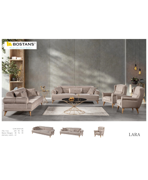 Bostans Lara Koltuk Tk. (3+3+1+1 : Santa 040 / Kırlent Peru:116) (2023 Katalog)