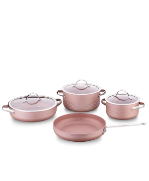 Korkmaz A2619 Linea 7 Parça Tencere Seti -Rosegold