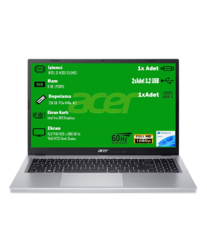 Acer Aspire 3 A315-510P-39S1 NX.KDHEY.008 i3-N305 8 GB 256 GB SSD UHD 15.6