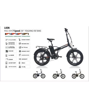 Suzico 20 Jant LION E-bike Kalın Teker Katlanır Elektrikli Bisiklet
