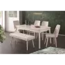 Selvi Damla Benchli  Masa Takımı Aytaşı ( 4ad. Milano Aytaşı-Kahve Sandalye+1 bench) Görseli