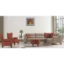 Turuncu Optima Köşe Takımı (32K) (Napoli 4898 Gri - 4919 Lac. / Ayk.:Beyaz) Görseli