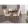 Selvi 550 Ece Masa Takımı Ceviz-Bianco ( 4 Ad. Milano Ceviz - Krem Sandalye ) Görseli