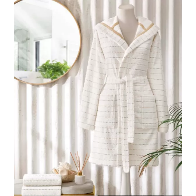 Taç 1500215671  Natural Pamuk Bornoz Set Krem S/m