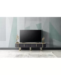Yekta Barcelona Siyah - Altın 602 Tv Sehpası 200cm