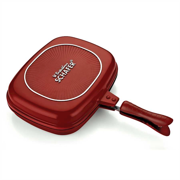 Schafer Kare Double Grill Pan 32 cm Kırmızı Schafer Kare Double Grill Pan 32 cm Kırmızı