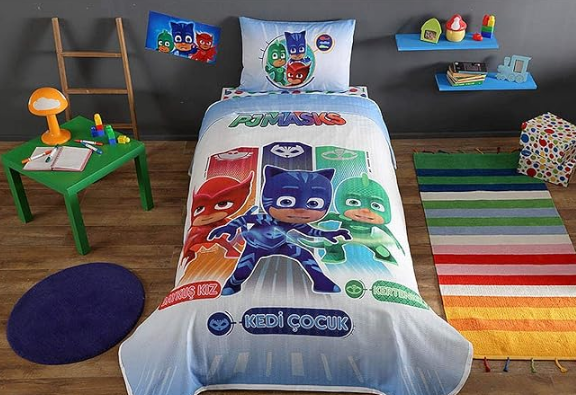 Taç 60175655 Lisanslı Pamuk Pike Takımı Pj Masks - FIRSAT ÜRÜNÜ