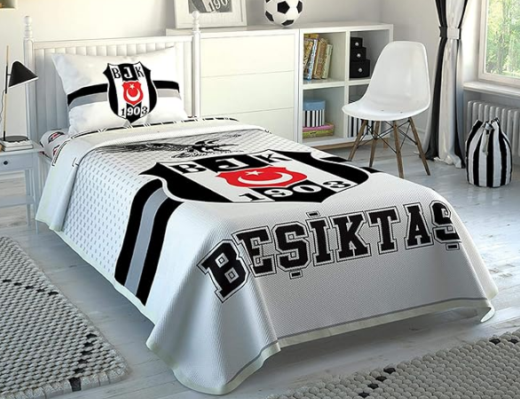 Taç 60201615 Lisanslı Pıke Takımı Beşiktaş Strıped-FIRSAT ÜRÜNÜ