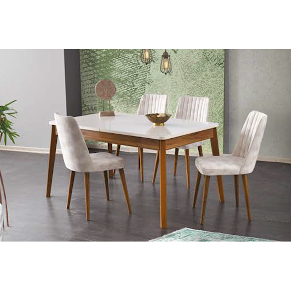 Selvi 532 Ekol Masa Takımı Ceviz ( 4 Ad. Milano Krem Sand ) Selvi 532 Ekol Masa Takımı Ceviz ( 4 Ad. Milano Krem Sand )