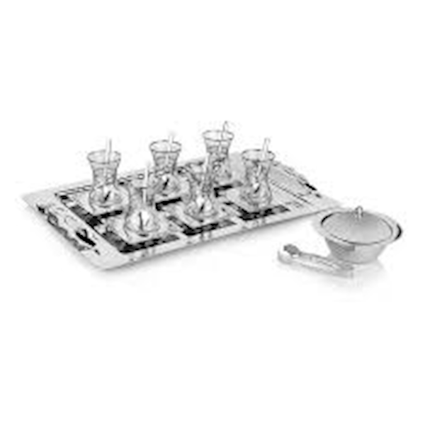 Schafer Mittag 40 Parça Çelik Çay Seti Gümüş Schafer Mittag 40 Parça Çelik Çay Seti Gümüş