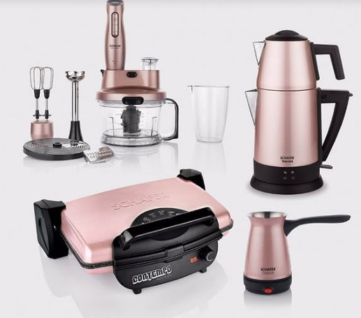 Schafer Elektro Mega Ev Aletleri 4lü Set Rosegold/Gul01