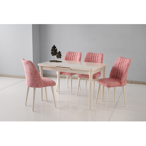 Selvi 573 Bade Masa Takımı Ekru-Ekru ( 4 Ad. Doğa Sandalye Ekru - Pembe ) Selvi 573 Bade Masa Takımı Ekru-Ekru ( 4 Ad. Doğa Sandalye Ekru - Pembe )