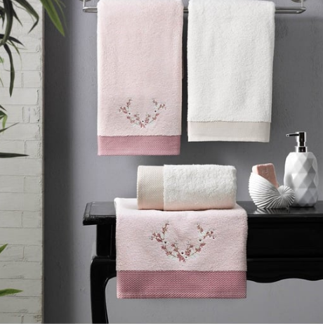 Taç 1500186561001 Hamam Setı Rose Somon&ekru