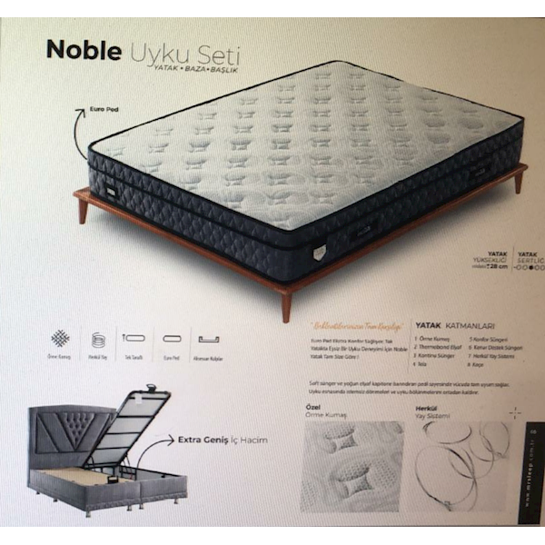 Mr.Sleep Noble 150x200 GRİ SET 