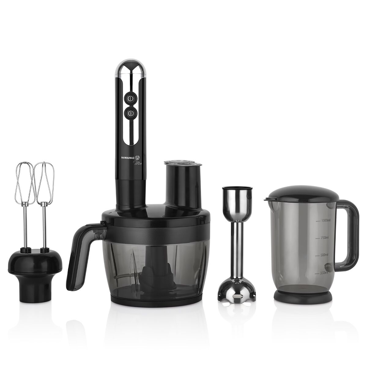 Korkmaz A457-06 Mia Multi Blender Set Siyah/krom Görseli