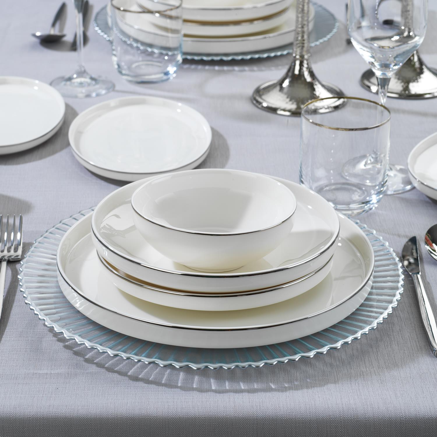 Schafer Adel Platin Yemek Takımı-56 Prç.-platin01 Görseli
