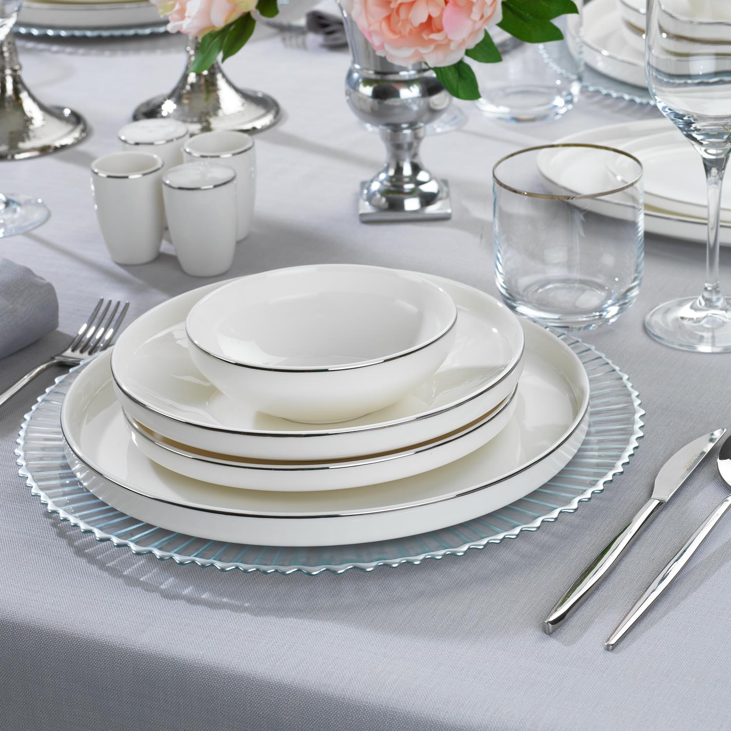 Schafer Adel Platin Yemek Takımı-56 Prç.-platin01 Görseli