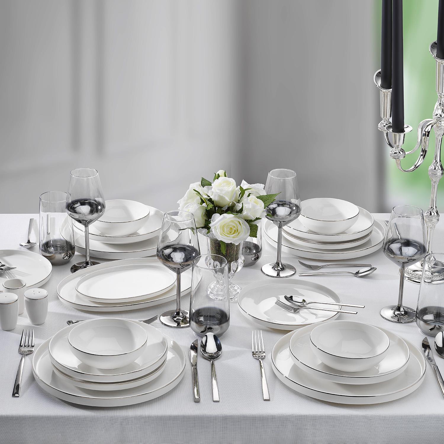 Schafer Adel Platin Yemek Takımı-56 Prç.-platin01 Görseli