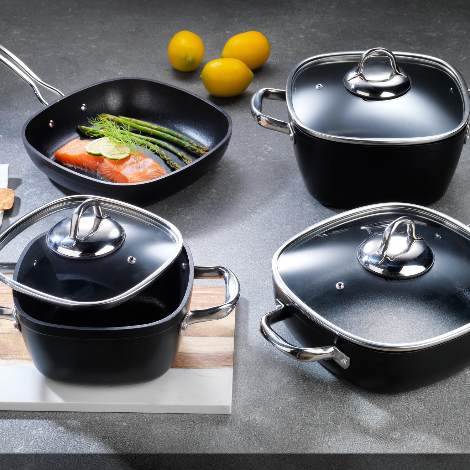 Schafer Gastronomie Master Y.y.tencere Seti - İnd-7 Parça-siyah