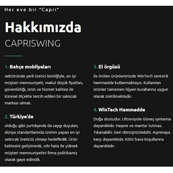 Capri Alaçatı 201 Kahve Salıncak Görseli