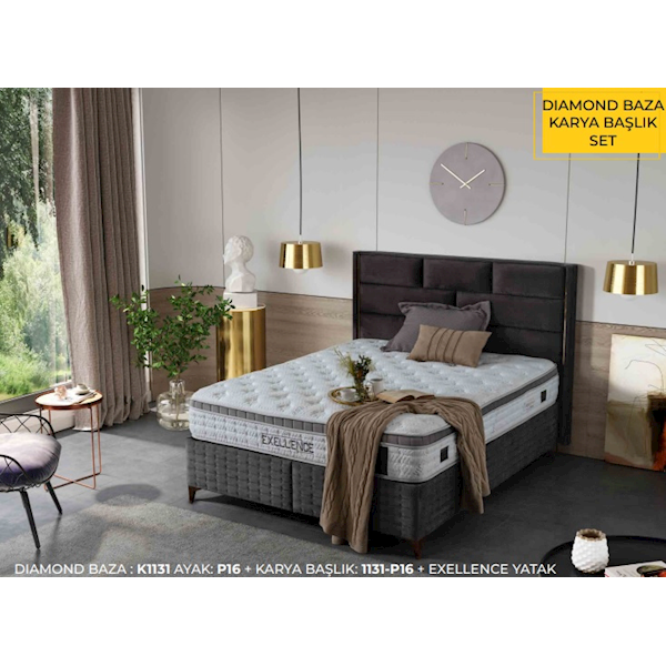 Türkmen Exellence Yatak & Karya Başlıklı Set 150x200 Türkmen Exellence Yatak & Karya Başlıklı Set 150x200