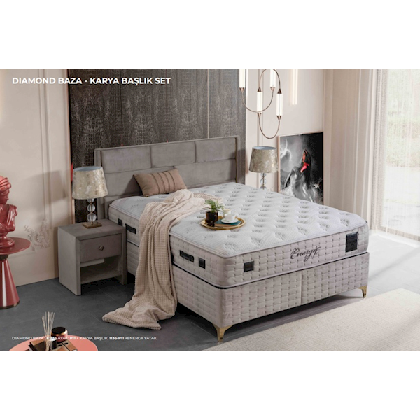 Türkmen Energy Yatak & Karya Başlıklı Set 150x200 (1136) Türkmen Energy Yatak & Karya Başlıklı Set 150x200 (1136)