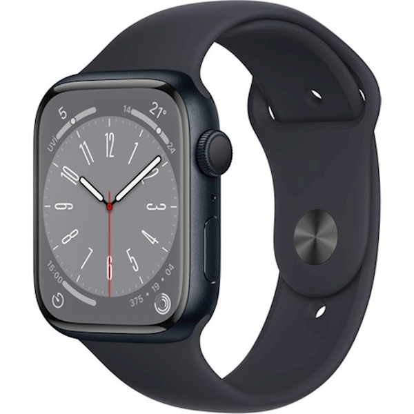 Apple Watch Series 8 Gps 45mm Gece Yarısı Alüminyum Kasa Ve Spor Kordon Akıllı Saat