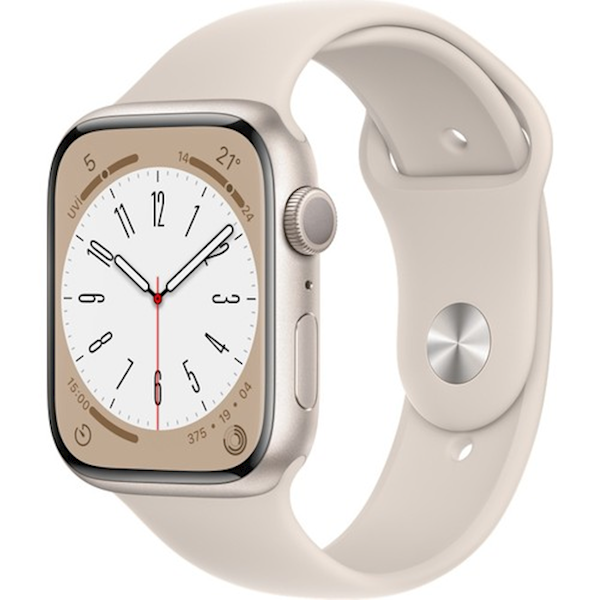 Apple Watch Series 8 Gps 45mm Yıldız Işığı Alüminyum Kasa Ve Spor Kordon Akıllı Saat