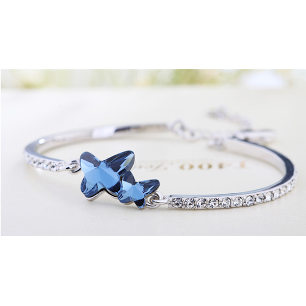 Swarovski® Taşlı Kelebek Bileklik (Altın Kaplama) Görseli