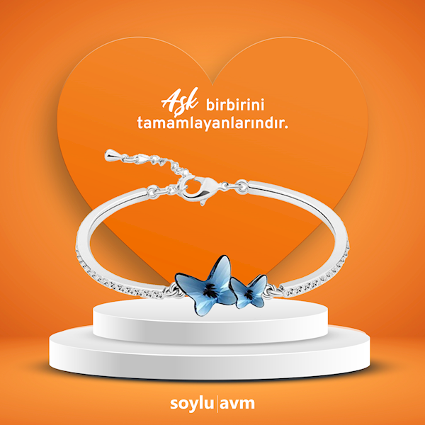 Swarovski® Taşlı Kelebek Bileklik (Altın Kaplama) Görseli
