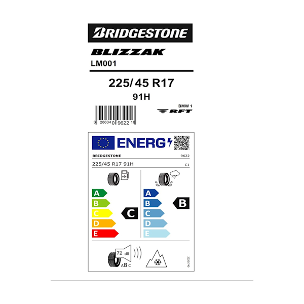 Bridgestone Blizzak Lm001 Rft 225/45r17 91h Kış Lastiği 511726 Görseli