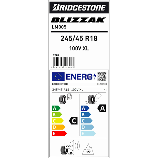 Bridgestone Blizzak Lm005 Dg 245/45r18 100v Xl Kış Lastiği 619359 Görseli